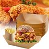 SPORWAY 100 Ciotole Di Carta Kraft A Forma Di Barca, Piatti Per Snack E Patatine, Monouso Impermeabili, Ideali Per Feste, Insalate E Sushi, Marroni, 18x12x3 Cm