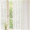 TOATELU 2 Pezzi Tenda Di Pizzo, B150 X H200 Cm Tende In Pizzo Bianche Con 1 Tasche Per Aste, Tende In Voile Bianco Con Motivi Floreali Per Soggiorno Camera Da Letto Decorazioni Per Matrimoni