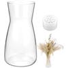 UGBO Vaso per fiori in vetro trasparente, vaso per fiori, vaso di vetro per decorazione da tavolo, trasparente, decorativo per erba della pampa, tulipani, rose, decorazione per camera da letto, soggiorno,