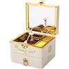 Faderr Scatola regalo di musica, Carillon rotante di nozze, Carillon musicale gioielli ballerina portagioie musicale cassetto di stoccaggio gioielli ballerina ornamenti ragazza musicale