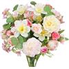 Zythrem Mazzo di fiori artificiali finti, decorazione floreale artificiale, bouquet di fiori artificiali, eucalipto, ortensia, per fai da te, composizioni floreali, centrotavola di nozze