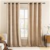 MIULEE Tende in Velluto per Camera da Letto per Interni Tende per Finestre Stampate d'Oro per Soggiorno Salotto Letto Matrimoniale Decorzioni con Anelli 2 Pannelli 140X160 cm Beige