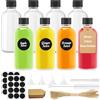 Amentalove 8PCS Bottigliette di Vetro Piccole, 3.4oz/100ml Mini Bottiglie vetro,Bottigliette di vetro Piccole per Liquori Alcolici,Mini Bottiglie per Shot con Imbuti Adesivi per Succo di Latte Zenzero