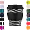Ecoffee Cup 8oz 240ml Ecoffee Cup Riutilizzabile Eco-Friendly 100% a base vegetale tazza di caffè con coperchio e manica in silicone - Tazza da viaggio senza melamina, Spin Foam