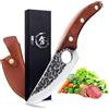 DRAGON RIOT Coltello da Cucina Giapponese, Coltello da Carne Professionale, Coltello da Mannaia Forgiato, Coltelli da Chef con Guaina per la Cucina o all'aperto