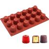 TOKSEO - Stampo in silicone per 18 mini cannelé, forma antiaderente per cannelés, cavità Ø 3,5 mm per cioccolato, gelatina, pudding, mousse