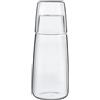 TOGHPUW Bottiglia d'acqua da comodino, set di caraffa e bicchiere, set di caraffa e tazza da notte da comodino, dispenser per collutorio da bagno, in vetro con coperchio 750 ml (trasparente)'