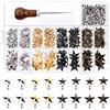 Mardatt,Set di 201 rivetti a stella in metallo, 11/15/20/22 mm, con borchie in pelle, per artigianato, abbigliamento, cinture e collari per cani, scarpe fai da te (canna di fucile/argento/oro/bronzo)
