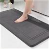 chakme Tappetino da bagno antiscivolo, morbido, assorbente, per bagno, 60 x 120 cm, grigio scuro