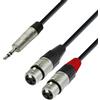 Adam Hall Cables 4 STAR YWFF 0300 - Cavo audio REAN jack stereo da 3,5 mm a 2 x XLR femmina 3 m