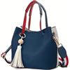 AINUOEY Borse a Spalla Donna Borsa a Tracolla Elegante Grandi Firmate Marca Mano Antifurto PU pelle 5383 1 pz Blu