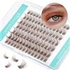 Obeyalash Ciglia Finte Ciuffetti Marrone Ciglia Singole a Grappolo Estensioni Ciglia D curl 8mm 10mm 12mm 14mm DIY Ciuffi Ciglia Finte Naturale Brown Colorate (SNR013-Brown)