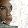 Calkkrer 12 tatuaggi dorati con lentiggini, brillantini per il trucco, temporanei sparkle freckles, adesivi per tatuaggi luminosi per carnevale, feste