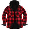 Beokeuioe Camicia da boscaiolo, da uomo, foderata, in flanella, con cappuccio, vintage, in peluche, per le mezze stagioni, con fodera in pile, A rosso., 3XL