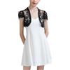CuLtP Bolero Donna Bolero in Pizzo da Donna Coprispalle Estivo Mini Bolero da Sposa Scrollata di Spalle Giacche da Sera Aperto sul Davanti Manica Corta Ricamo Abiti Cardigan Trasparenti Cappotto Scia