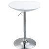 DecHome Tavolo Rotondo da Bar con Piano Girevole Altezza Regolabile con Leva a Gas e Base colore Bianco - 505WT
