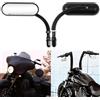 DREAMIZER Specchietti Moto Retrovisore Forma Ovale Nero,8mm/10mm Filettato Specchietto Retrovisore Compatibile per Harley Road King Softail Glide Dyna Chopper Bobber Touring Cruiser Street Bike