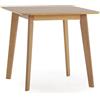 HOMN LIVING Tavolo da pranzo Pomago 80x80 cm Colore rovere, legno massello, 80 cm (Larghezza) 80 cm (Profondità) 75 cm (Altezza)