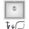 KINKIBOS Lavello in Acciaio Inox, 45 x 45 cm, Lavello da Cucina Moderno Sottopiano Quadrato, 1 Ciotola, Acciaio Inox 304, Finitura Spazzolata, Senza Foro per Rubinetto, Ideale per Mobile Base da 50 cm