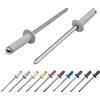 Marcopol Confezione da 80 pezzi, rivetti ciechi verniciati 4,0 x 14 mm, a testa emisferica, DIN 7337, rivetto in alluminio e mandrino in acciaio, rivetti a testa svasata (80, Grigio Agata RAL 7038)