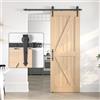 SANKEYTEW Porta singola in legno per porta scorrevole, resistente, binario nero a forma di freccia (SD5+6-6)