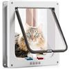Sailnovo - Porta per gatti 24,5 x 28,5 x 5,5 cm, bianca, misura XL, porta per gatti con serratura a 4 vie per porte interne ed esterne, porta per animali domestici resistente alle intemperie