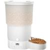 Gimars 5L Distributore Automatico Cibo Gatti, Schermo LCD Facile da Usare, Dispenser Crocchette Cani Programmabile da 1-6 Pasti al Giorno, Ciotola in Acciaio Inossidabile, Registrazione Vocale 10s