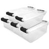 Homz Contenitore trasparente a scatto, resina plastica, grigio, 7,5 QT (confezione da 5)