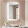 EMKE Specchio Bagno con Illuminazione 50x70 cm, Anti-appannamento, Interruttore Touch, Specchio Bagno Bianco Freddo Dimmerabile, Funzione Memoria, Spegnimento Automatico dopo 3 ore, Specchio LED