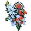 DRW Vaso di fiori artificiali Cimitero, Santos, Anniversari in piedi Arancione e Bianco per metterlo Direttamente nella Cava 70 cm Altezza x 49 cm Larghezza x 30 cm Profondità