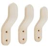 Cime - Appendiabiti da parete modello Quad- Set di 3 pezzi in legno. Leggera, facile da installare. Si fonde facilmente con l'arredamento P.1 cm- H.15 cm e L.4 cm