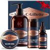 KING C. GILLETTE Kit Rituale Barba Perfetta, Con Detergente Barba E Viso 350ml+ Balsamo Barba 100ml, Idratante Barba E Viso 100ml + Olio Da Barba30 ml, Nuova confezione