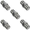 deleyCON 5 Pezzi Connettore Adattatore SAT Cavo Coassiale Estensione 2x Presa F Nichelato per Sistemi BK Via Cavo Satellitare