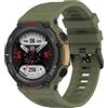 GIOPUEY Cinturini Compatibile con Amazfit T-Rex 2, Morbido Silicone Cinturino [Resistente all'Usura] [Traspirante] - Army Green