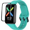 GIOPUEY Cinturini per Oppo Watch Free, [2 in 1] TPU Silicone Cinturino + Pellicola Protettiva, [Resistente all'Usura] [Traspirante] per Oppo Watch Free - Verde