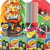Doyomtoy Hero City di stoviglie da 20 People,Superhero Stoviglie Compleanno, Supereroe Party Set con Tovaglia, Piatti, Tovaglioli e Bicchieri di Carta per il Compleanno dei Bambini