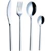 EXZACT 24 pezzi forgiate set posate acciaio inox posate Serves | lavabile in lavastoviglie specchio lucido Slim manico per feste famiglia pasti moderno Table Settings e