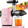 AAOBOSI Slow Juicer con motore silenzioso/funzione di riavvolgimento/spazzola facile da pulire - schiacciamento delicato senza filtraggio, spremiagrumi a freddo per frutta e verdura, rosa