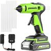 Greenworks Pistola per Colla a caldo senza fili 24V, si riscalda velocemente in 90 secondi, luce LED, ugello antigoccia, con Batteria da 2 Ah e caricabatterie