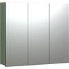 trendteam smart living - PureBliss - Armadietto a specchio - Verde - Effetto scanalato - 9 scomparti + 6 ripiani - 90 x 80 x 20 cm - Porta centrale montata a sinistra e a destra