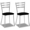 ASTIMESA SCALMNE Due sedie da cucina, metallo, nero, altezza della seduta 45 cm