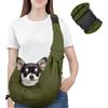 Pawaboo Borsa a Tracolla per Cani con Fibbia Regolabile Portacarte a Mani Libere, Guinzaglio di Sicurezza per Cuccioli e Gatti, Tracolla Extra Larga Porta-Animali, Fino a 12 Lbs, Verde Militare
