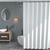 GOOPOOL Tenda Doccia Tessuto in Poliestere, Tenda Vasca da Bagno Poliestere con Pesi, Tende Doccia Impermeabile & Tessuto lavabile in lavatrice, Extra Lunga con 12 Ganci 180L x 200A CM Bianco