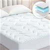 EHEYCIGA Topper Singolo 80x190, Memory Foam Topper Materasso Respirabile con Tasca Extra Profonda, Bianco