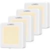 LQWELL® Luce Notturna con Sensore Crepuscolare, 4 Pezzi, Bianco