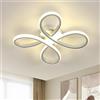 SENQIU Plafoniera LED Soffitto, 30W Lampada da Soffitto Moderna Argento, Plafoniere Moderne Design a Petalo Elegante per Camera da Letto Soggiorno Cucina Corridoio, Luce Neutra 4500K, 30CM