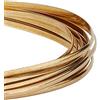 BENECREAT 5m 1mm Filo di Rame Semirotondo Largo 3mm, Filo di Ottone Giallo per Gioielli, Lavori Artigianali