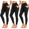 FuelMeFoot 3 Pack Leggings Termici Donna Foderato Fleece Vita Alta Biancheria Intima Termica Calda Calze Lunghe Impermeabile Inverno.11-Nero/Nero/Nero(Tasca) S/M