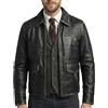 SHOP OF JACKETS LIMITED Giacca in vera pelle da uomo, Montgomery, in vera pelle di agnello, nera, stile vintage, Distress Nero, M