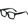 MMOWW Occhiali da Lettura Rettangolari - Oversized Square Frame Anti Luce Blu Occhiali donna uomo (Nero, +1.0)